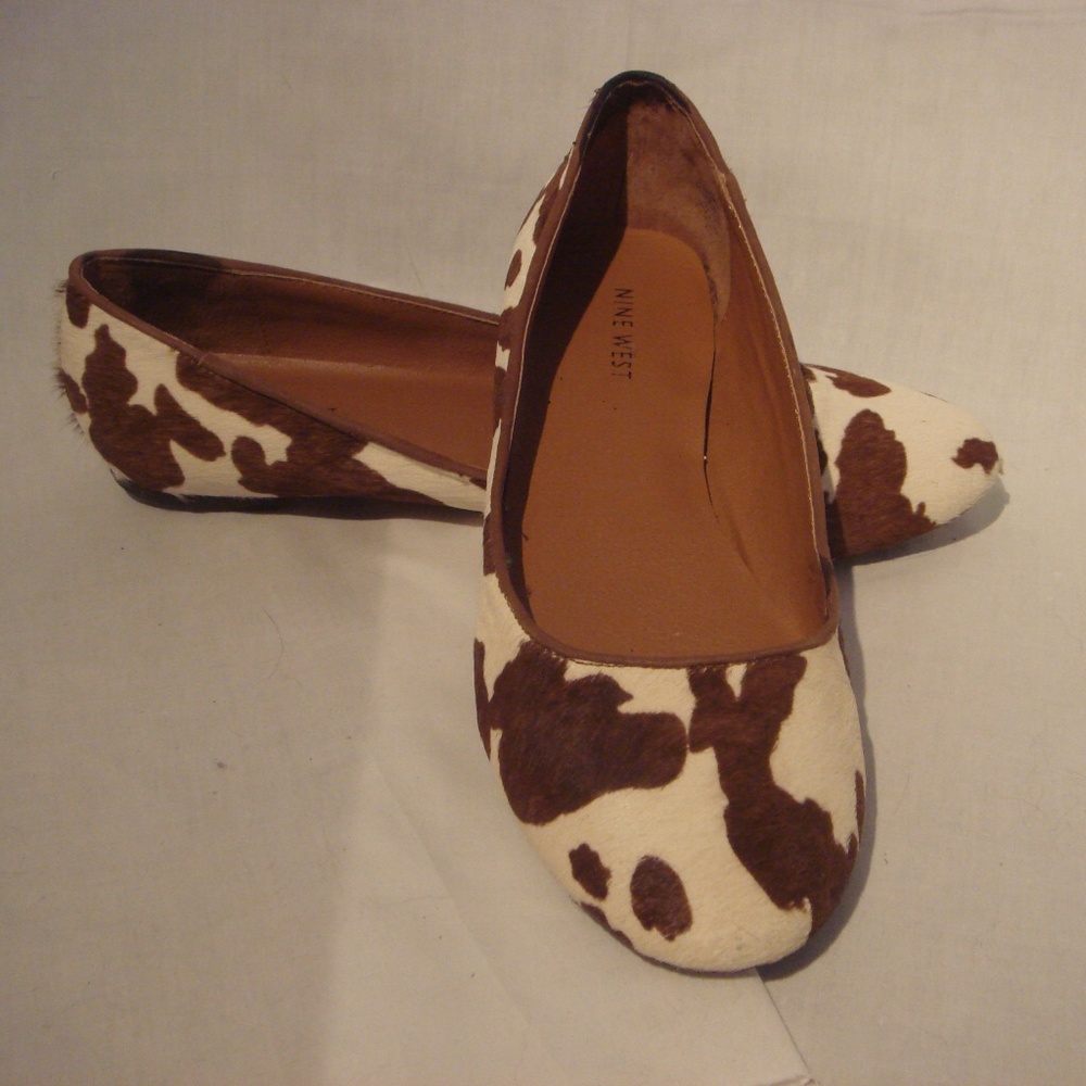 Nine West Leather cow print Ballet flat